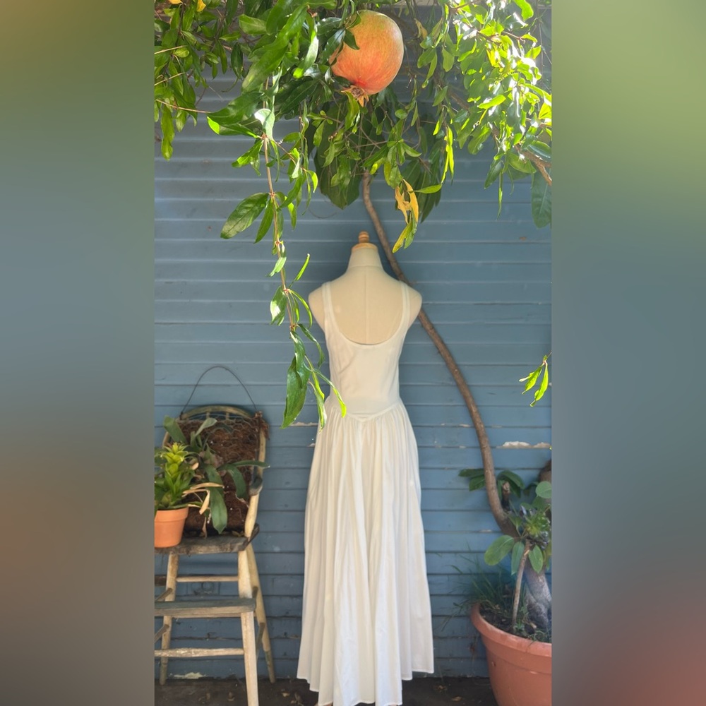 Whistles White Poplin Cotton Mix Midi Dress - Picture 5 of 7